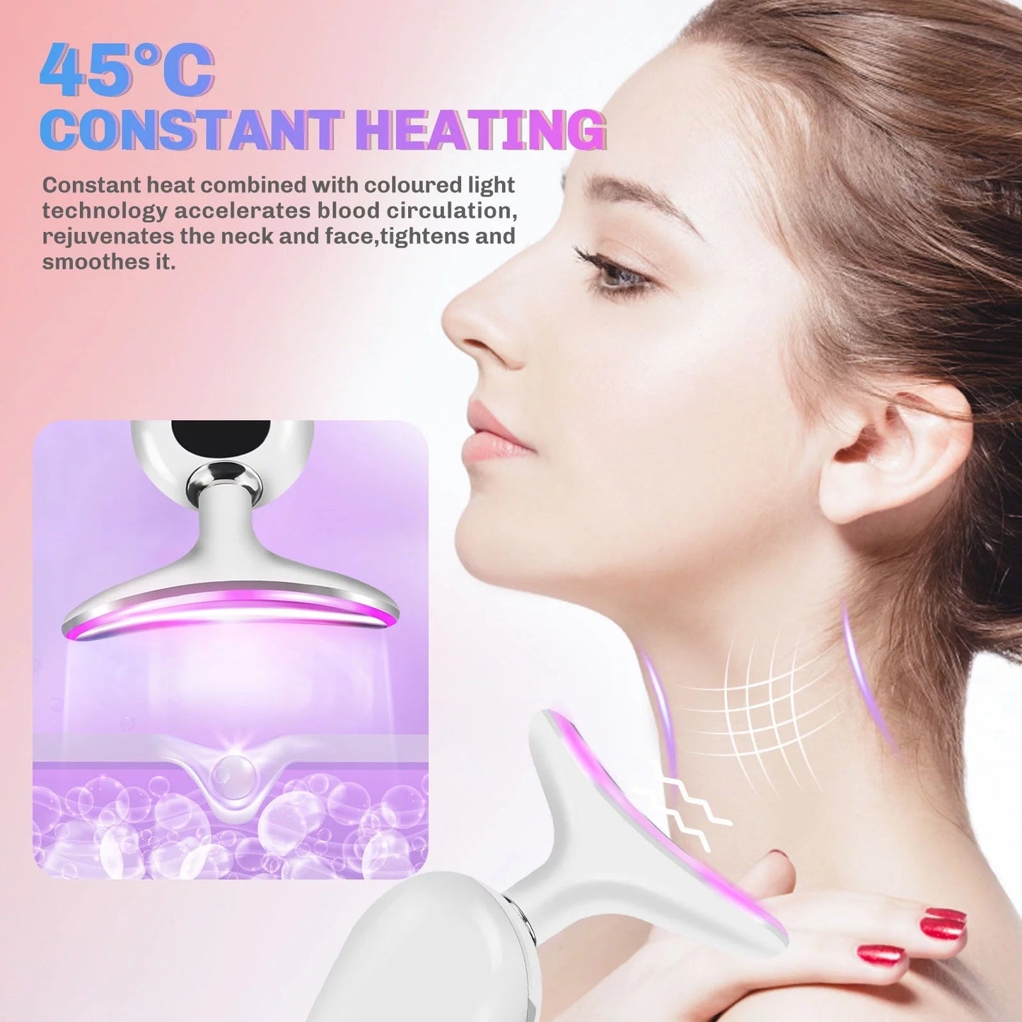 LED Facial & Neck Beauty Massager Device